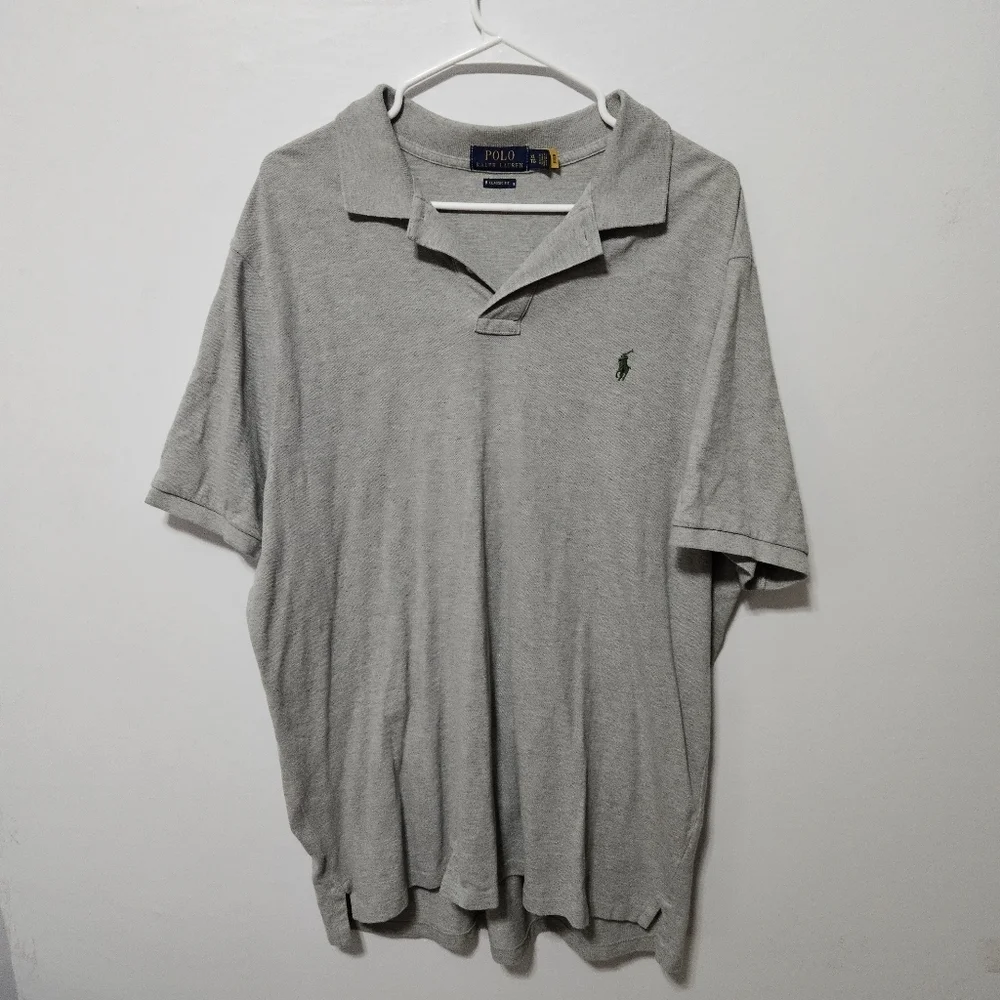 Ralph Lauren Polo Shirt Mens XL Gray Green Pony Golf Casual Short Sleeve